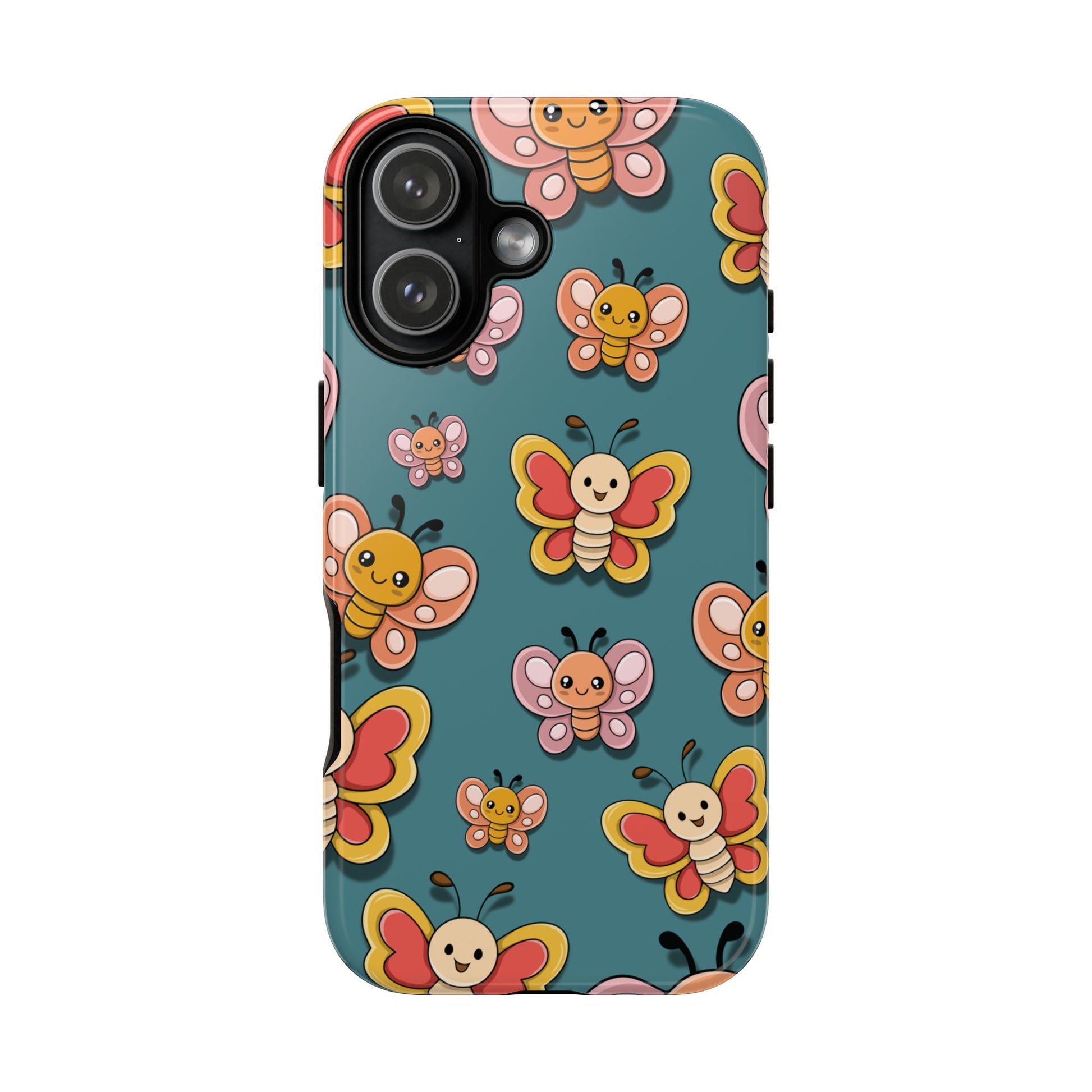 Blue Butterfly Sticker Design Phone Case - Blue Phone Case - iPhone 17 / Glossy