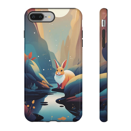 iPhone 8 Plus / Glossy Phone Case - Stylised Rabbit Design Phone Case
