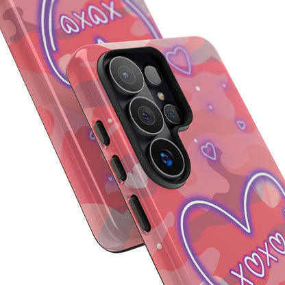 Love Heart Neon Camo Phone Case - Pink Phone Case