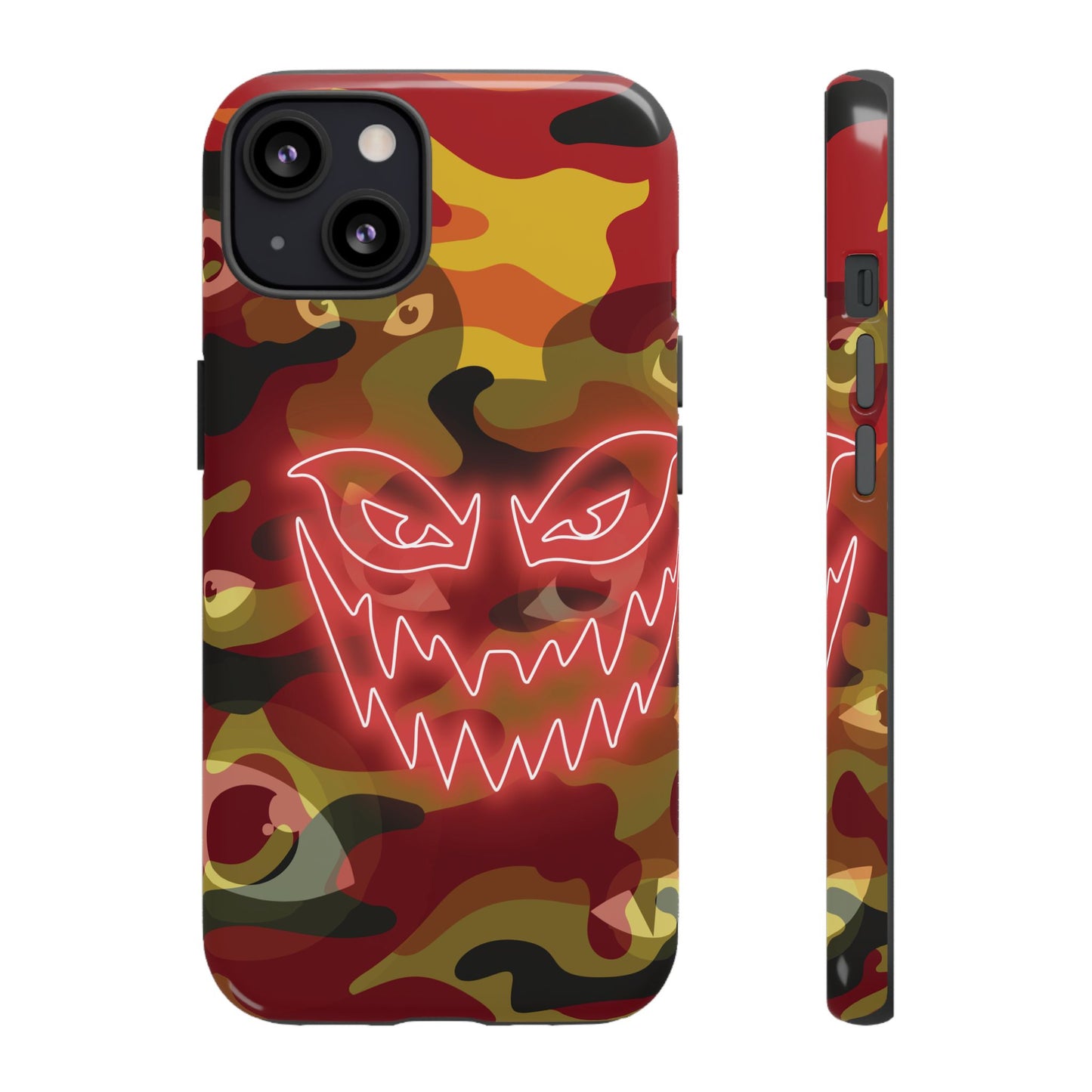 Inferno Neon Face Camo Phone Case - Red Phone Case - iPhone 13 / Glossy