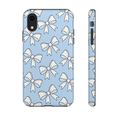 Chic Powder Blue Bow Pattern Phone Case