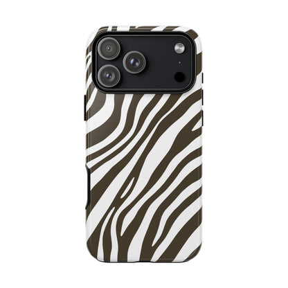 Modern Mocha Zebra Print Phone Case
