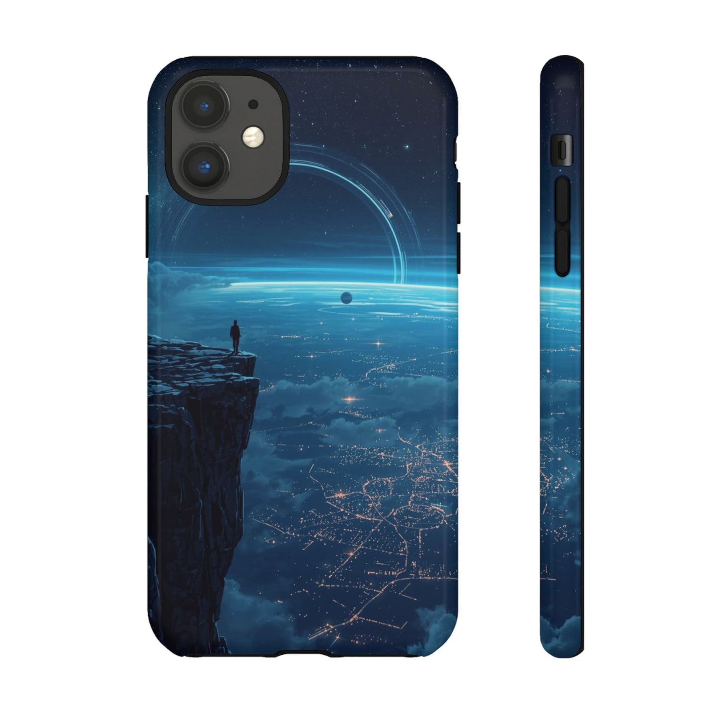iPhone 11 / Glossy Phone Case - Orbital Ring Horizon Sci-fi Phone Case