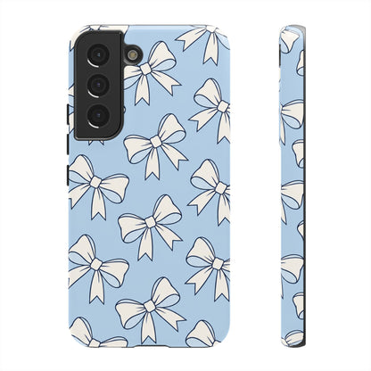 Chic Powder Blue Bow Pattern Phone Case