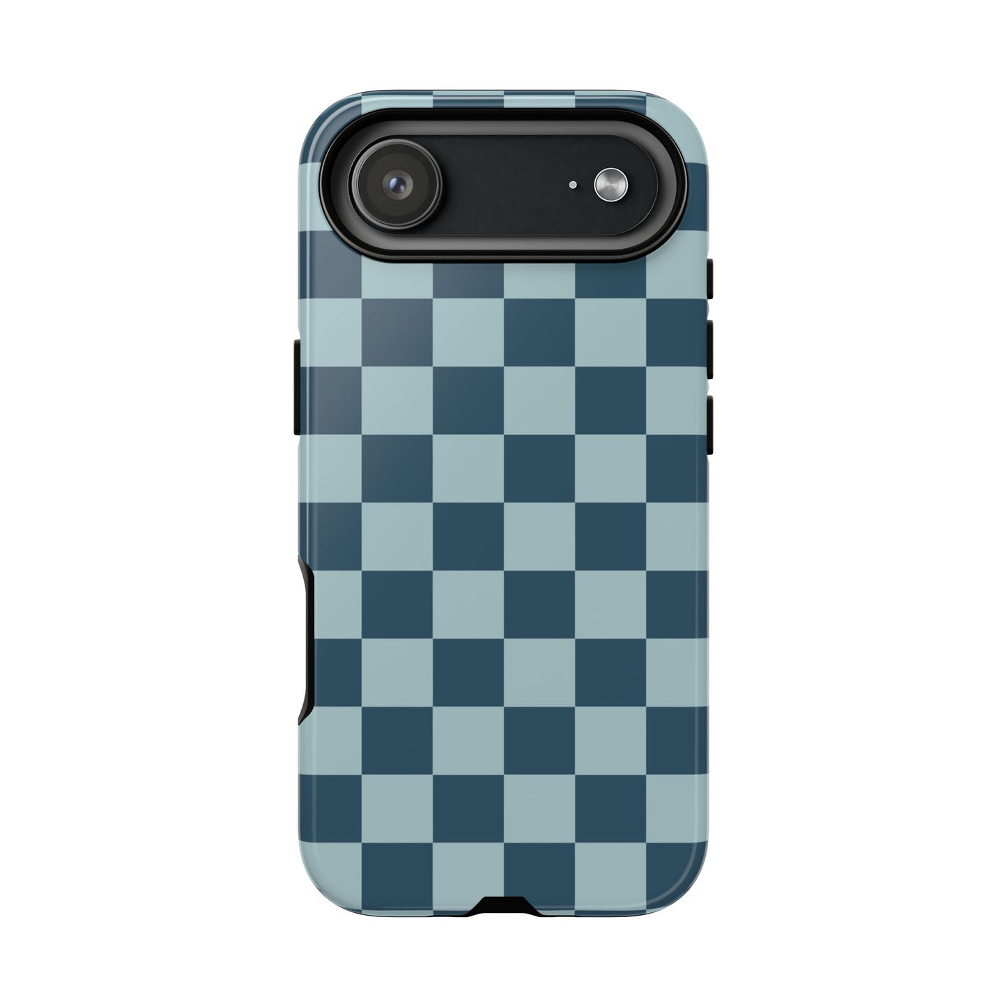iPhone 17 Air / Glossy Phone Case - ’Blue Checkered Pattern’ Phone Case