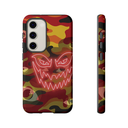 Inferno Neon Face Camo Phone Case - Red Phone Case - Samsung Galaxy S23 / Glossy