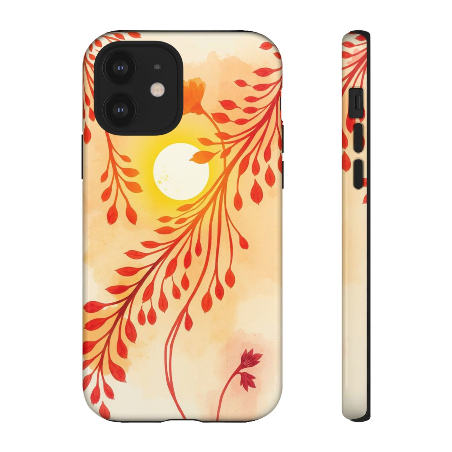 iPhone 12 / Glossy Phone Case - Boho Chic Watercolour Sunset Design Phone Case