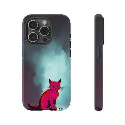 Pop Art Moody Cat Design Phone Case - Multicolor Phone Case - iPhone 15 Pro / Glossy