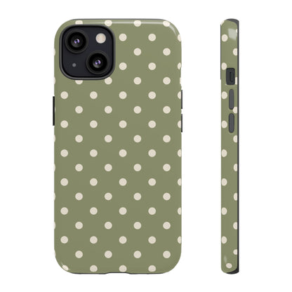 Green & White Dot Pattern Phone Case