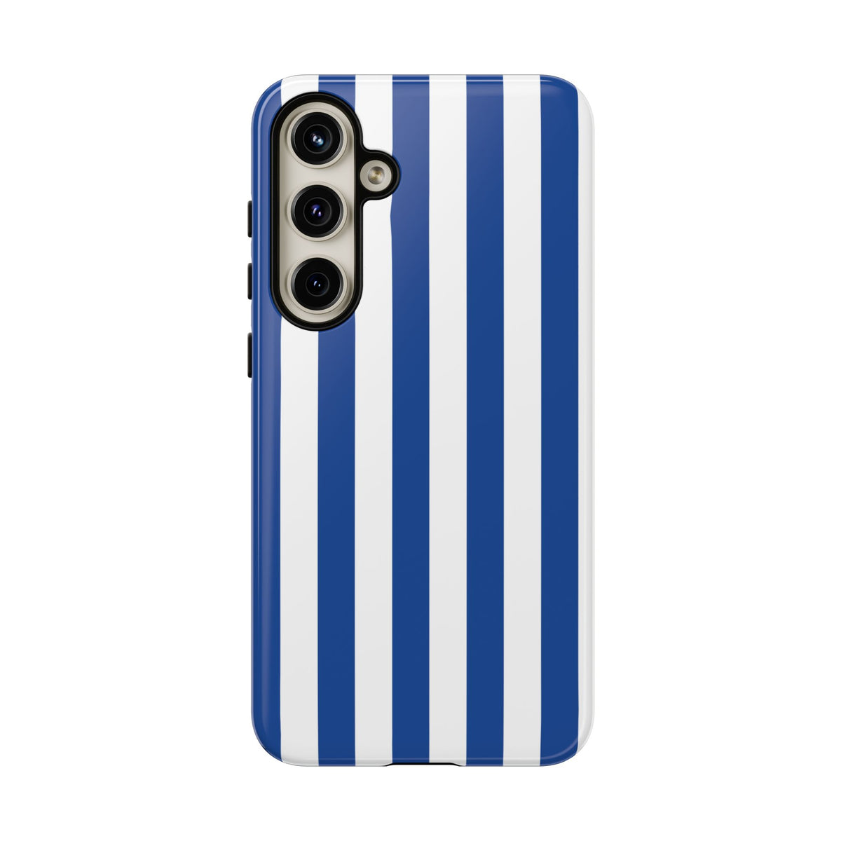 Simple Blue & White Stripe Pattern Phone Case - White Phone Case - Samsung Galaxy S24 Plus / Glossy
