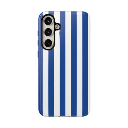 Simple Blue & White Stripe Pattern Phone Case - White Phone Case - Samsung Galaxy S24 Plus / Glossy