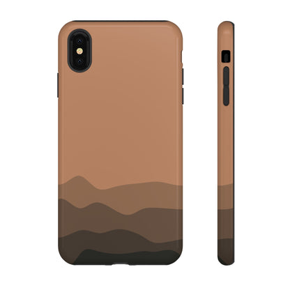 Brown Abstract Waves Protective Phone Case - Brown Phone Case - iPhone XS MAX / Glossy