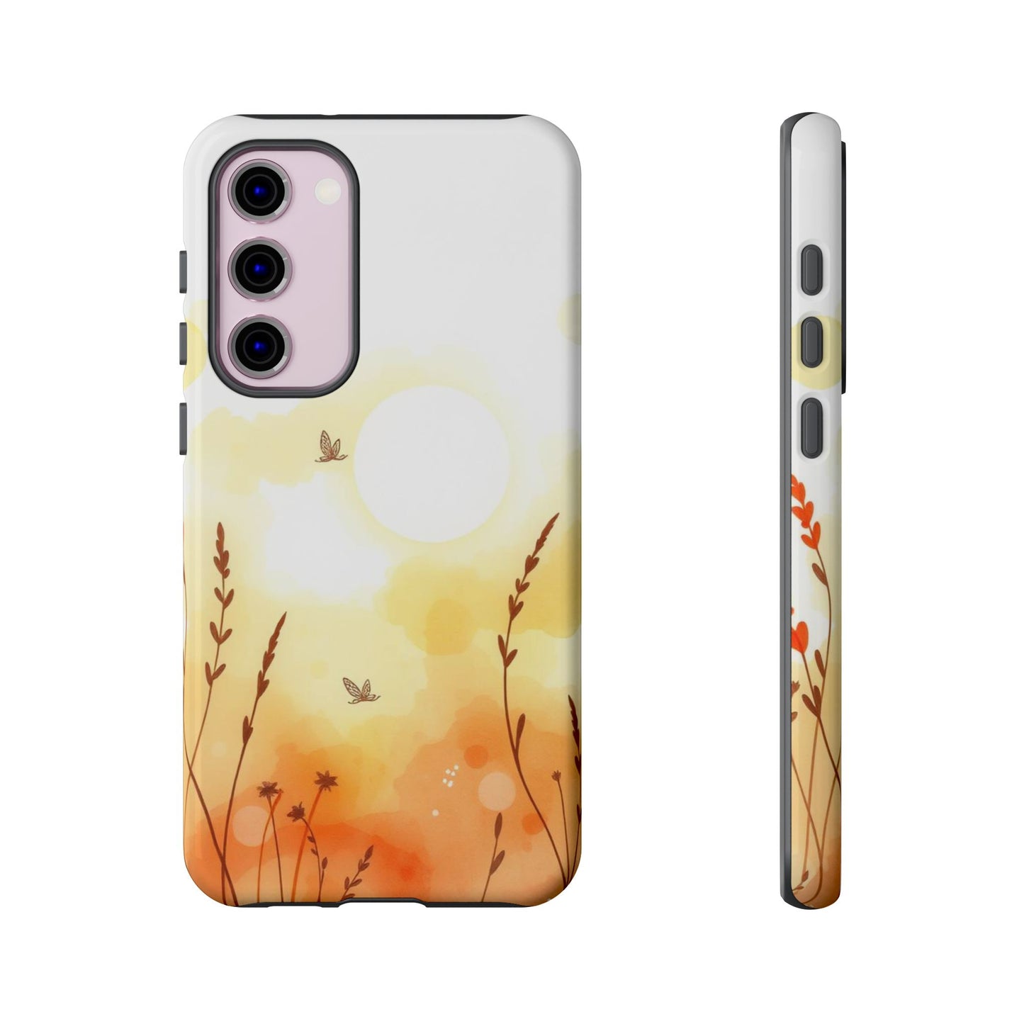 Samsung Galaxy S23 Plus / Glossy Phone Case - Boho Chic Watercolour Wildflower Pattern Phone Case