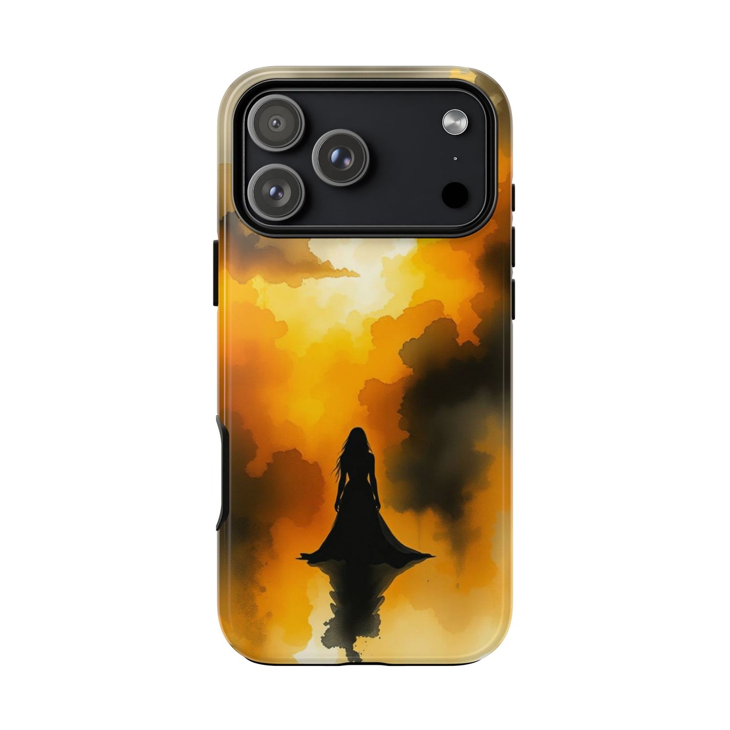 iPhone 17 Pro Max / Glossy Phone Case - Watercolour Gothic Woman in Black Phone Case