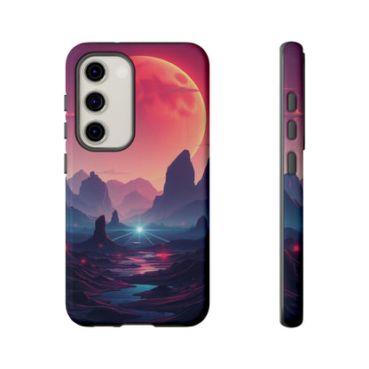 Samsung Galaxy S23 / Glossy Phone Case - Alien Moon Landscape Design Phone Case