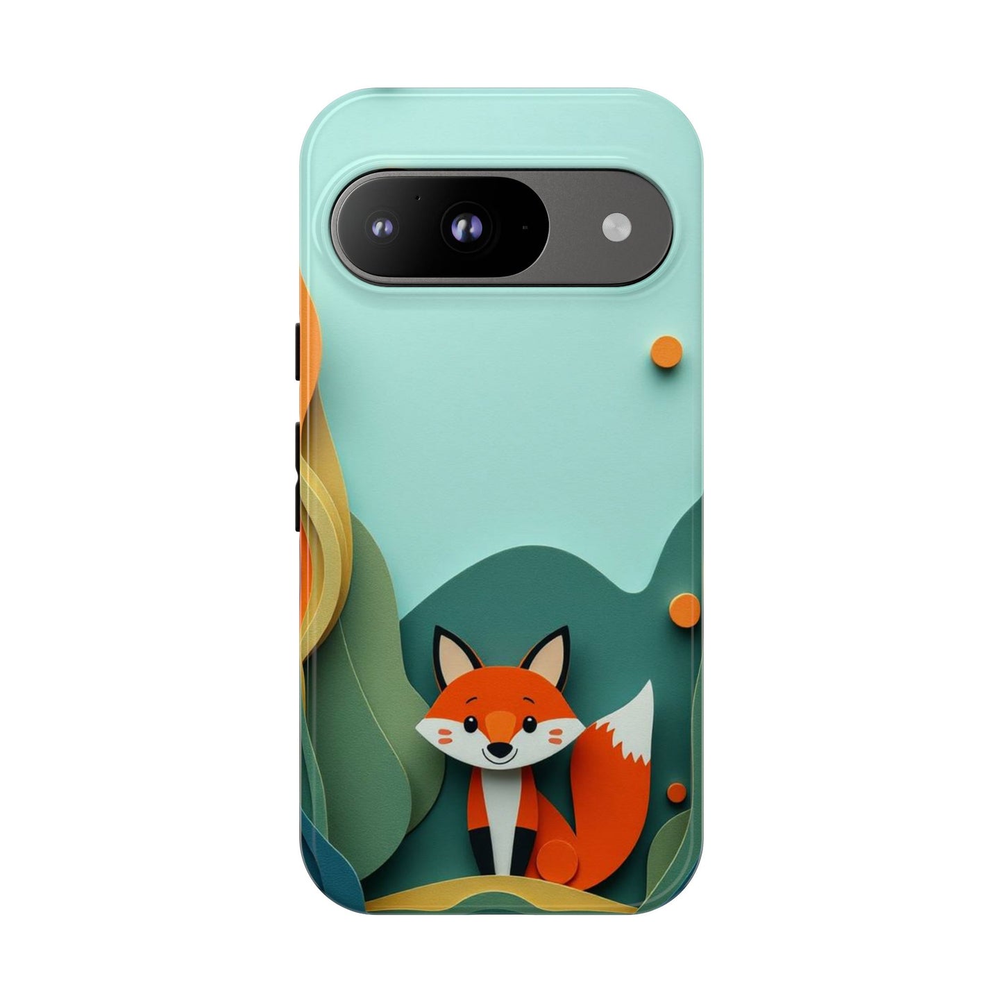 Google Pixel 9 / Glossy Phone Case - Papier-mâché Fox Design Phone Case