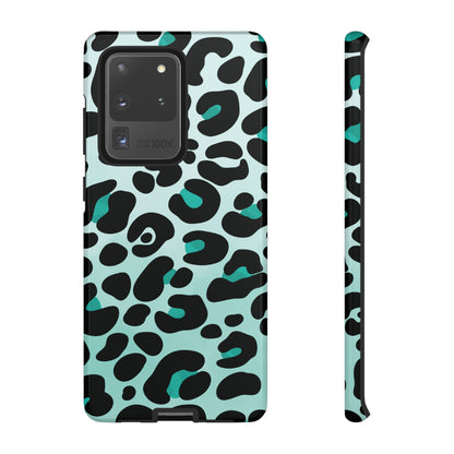 Cool Aqua Leopard Print Phone Case