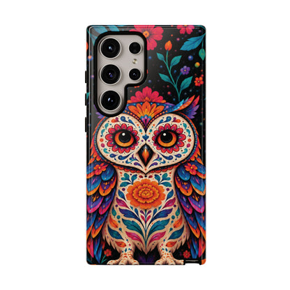 Vibrant Orange and Turquoise Calavera Owl Phone Case - Multicolor Phone Case - Samsung Galaxy S24 Ultra / Glossy