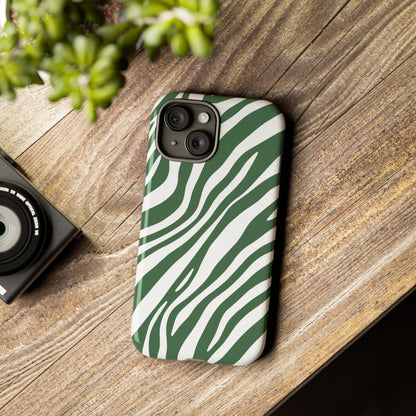Modern Sage Zebra Print Phone Case