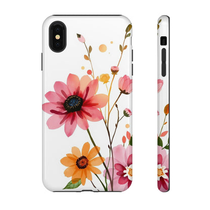 iPhone XS MAX / Glossy Phone Case - Watercolour Style Simple Wildflower Design Phone Case