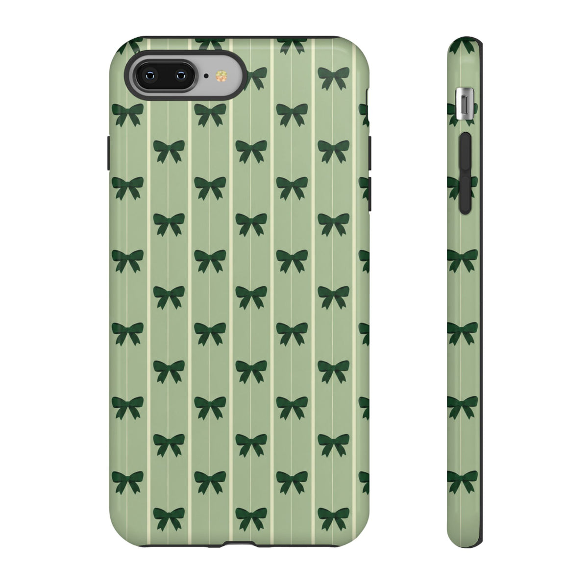Retro Forest Green Bow Pattern Phone Case