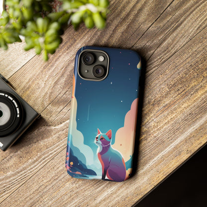 Stylised Cat Design Phone Case - Multicolor Phone Case