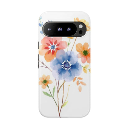Google Pixel 9 Pro / Glossy Phone Case - Boho Chic Watercolour Bouquet Pattern Phone Case