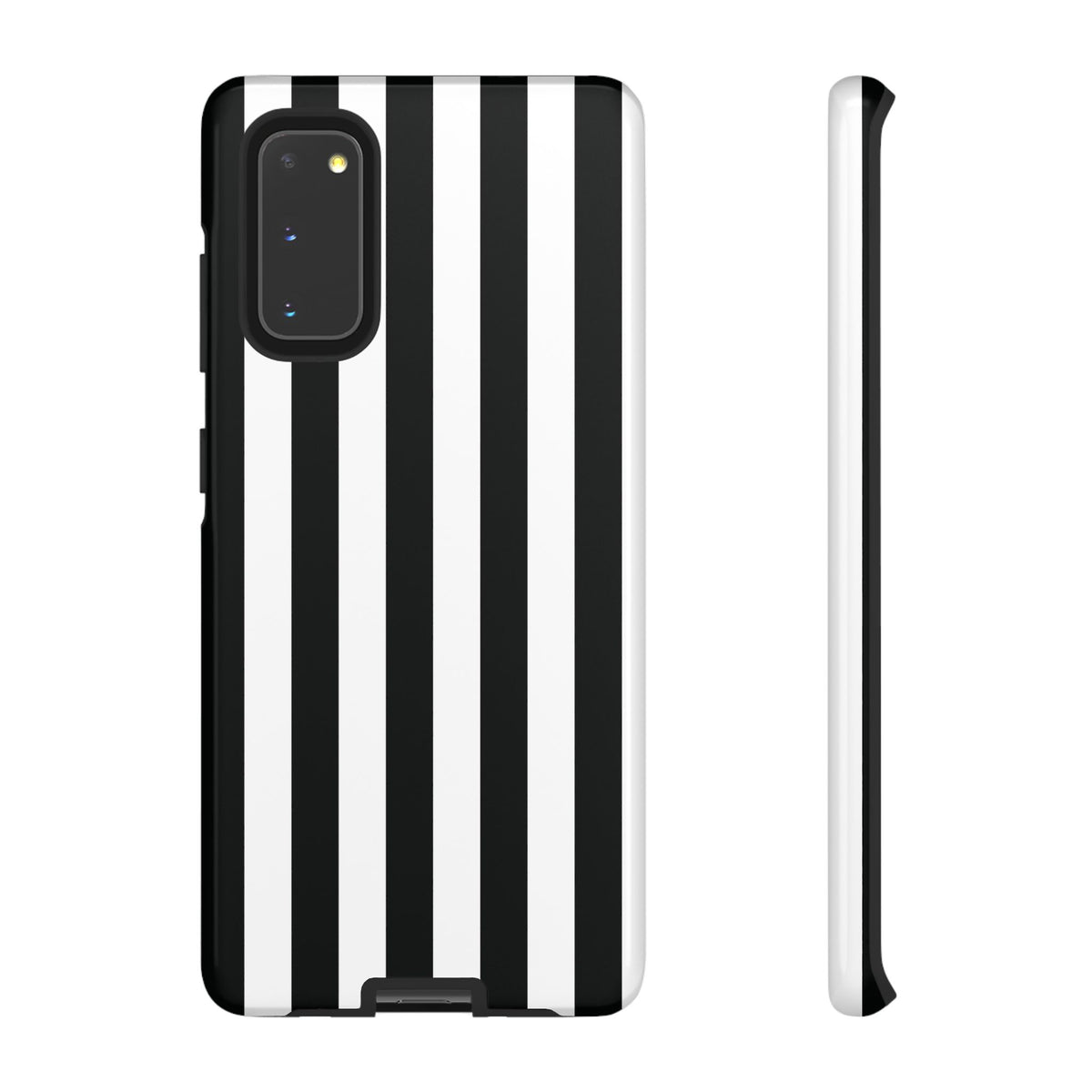 Simple Black & White Stripe Pattern Phone Case - White Phone Case - Samsung Galaxy S20 / Glossy