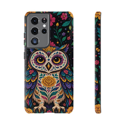 Vibrant Purple and Teal Calavera Owl Phone Case - Multicolor Phone Case - Samsung Galaxy S21 Ultra / Glossy