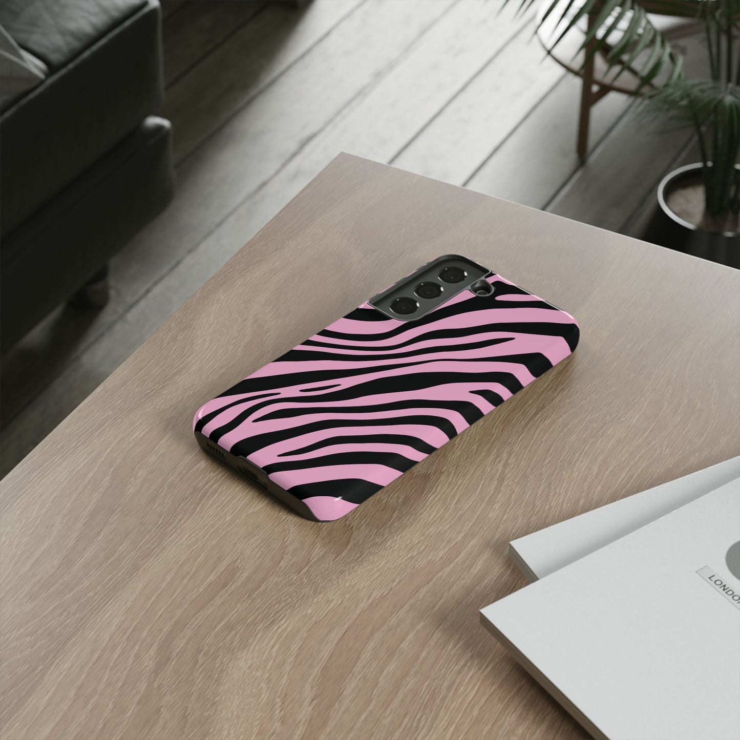 Modern Blush Zebra Print Phone Case