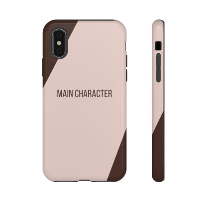 iPhone XS / Glossy Phone Case - Sassy Statement Case ’Main Character’ in Pink & Brown