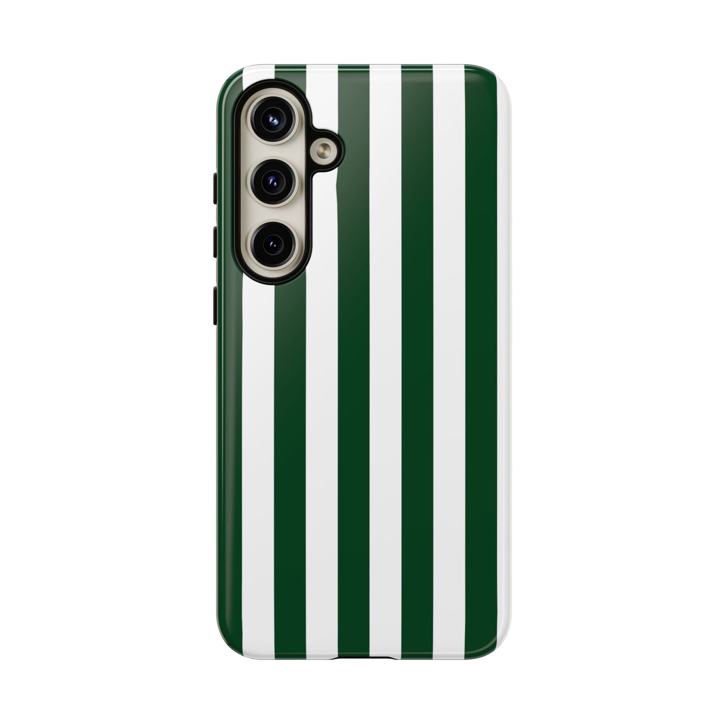Phone Case - Simple Dark Green & White Stripe Pattern Phone Case