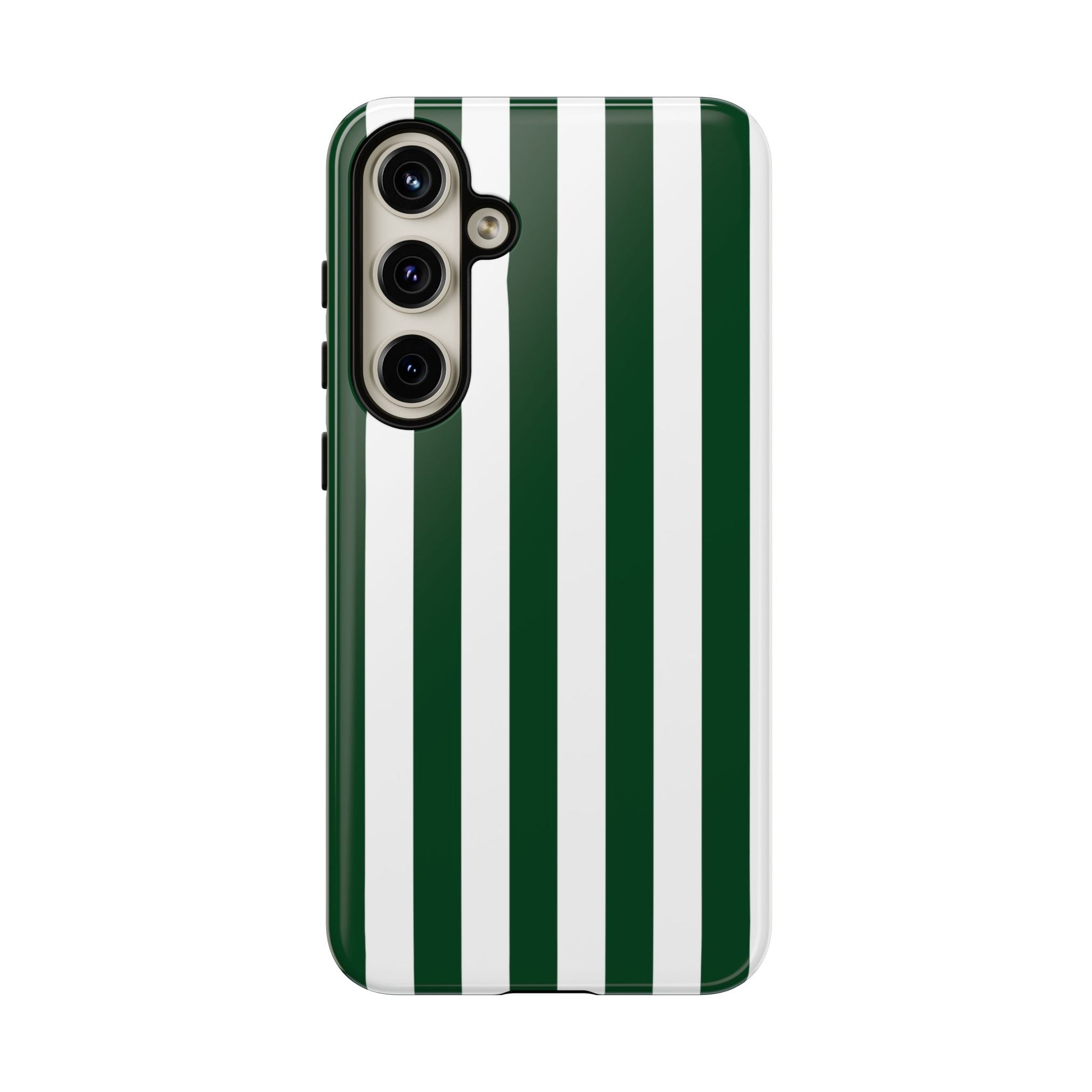 Phone Case - Simple Dark Green & White Stripe Pattern Phone Case