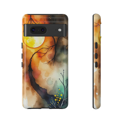 Google Pixel 7 / Glossy Phone Case - Abstract Watercolour Gothic Scene Phone Case
