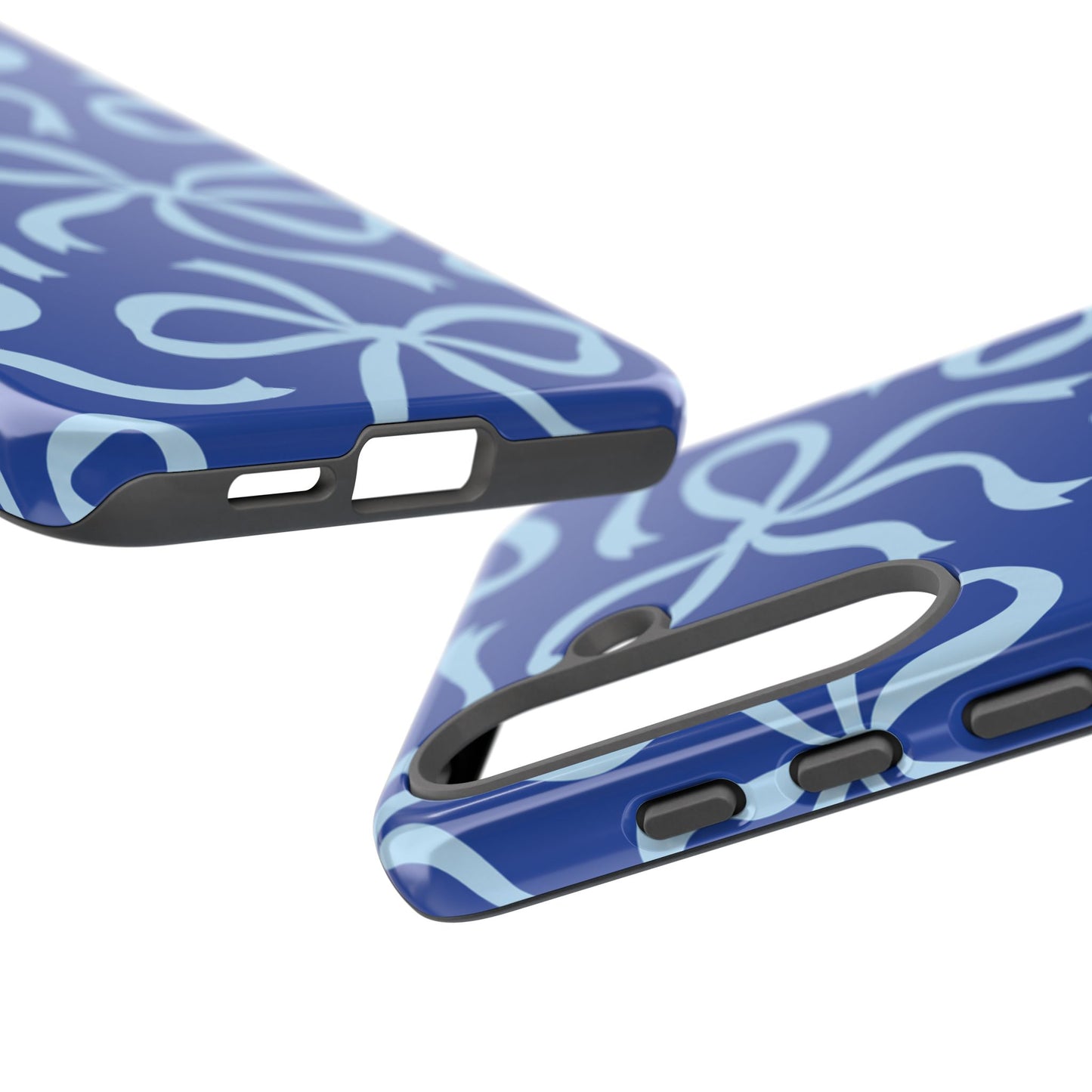 Bold Cobalt Blue and Powder Blue Bow Pattern Phone Case