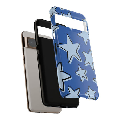 Cobalt Blue Doodle Star Phone Case