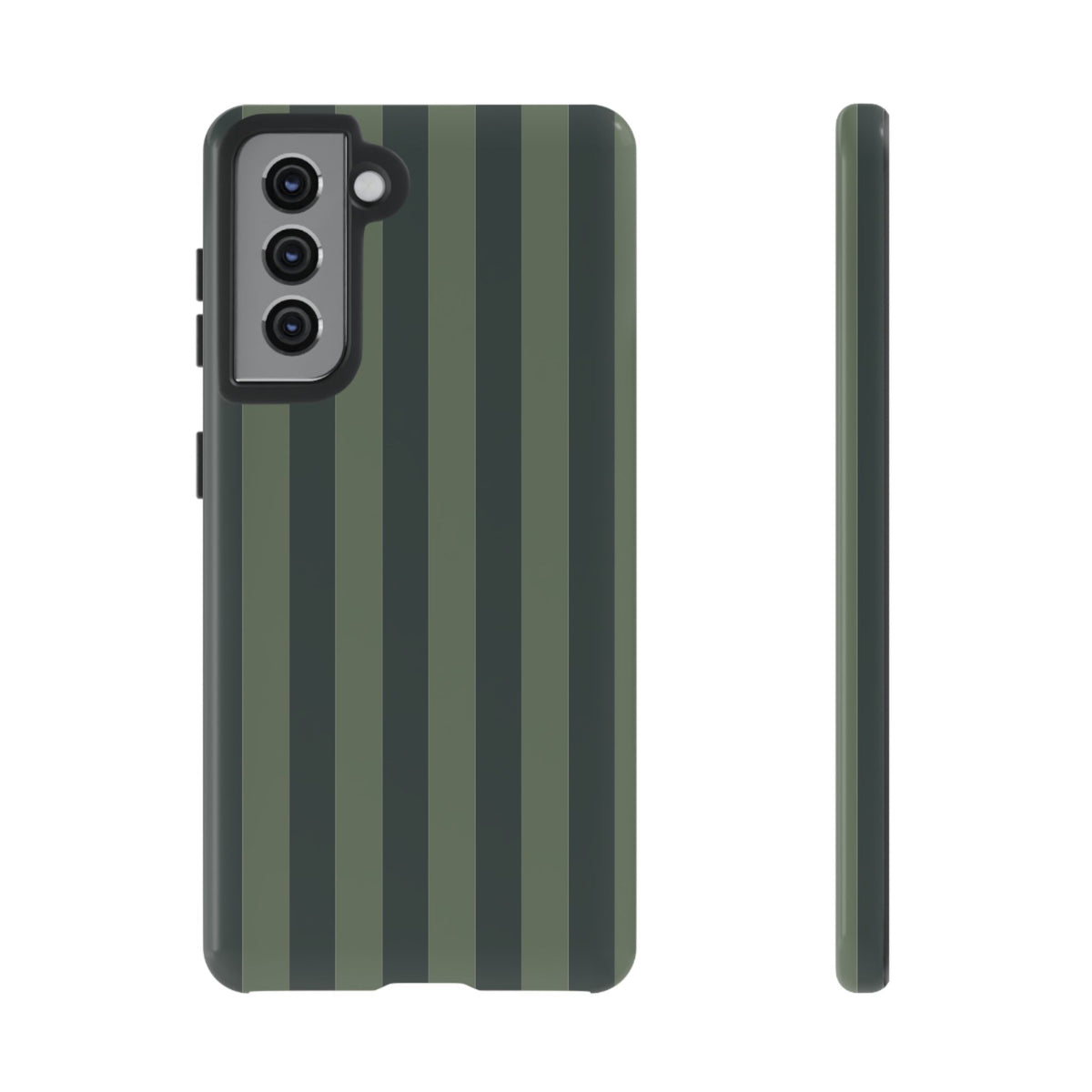 Dark Green Stripe Pattern Phone Case - Green Phone Case - Samsung Galaxy S21 / Glossy