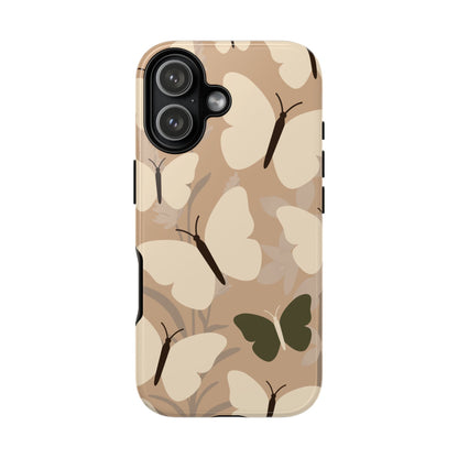 Minimalist Beige Butterfly Pattern Phone Case - Beige Phone Case - iPhone 17 / Glossy