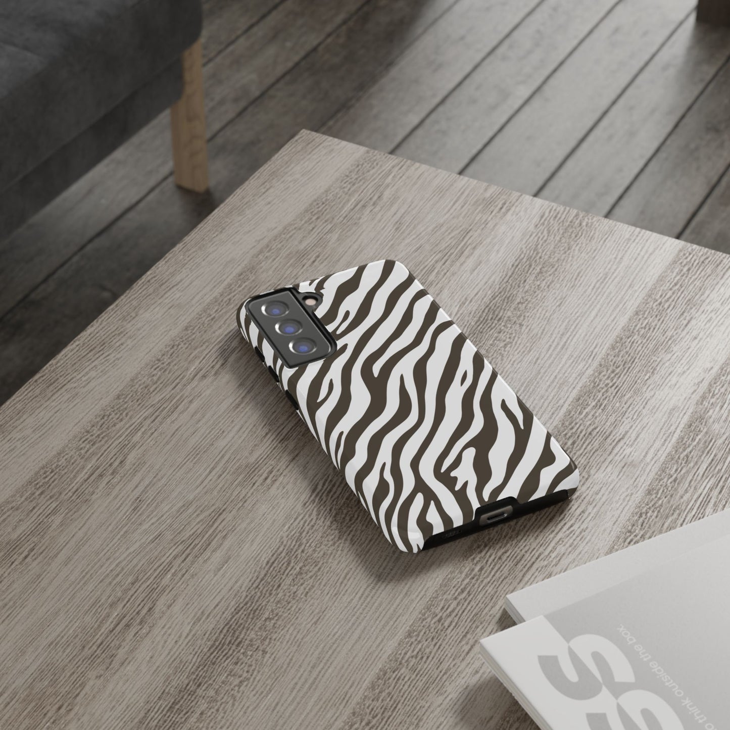 Stylish Mocha Zebra Print Phone Case