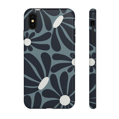 Retro Navy Blue & White Daisy Pattern Phone Case - Blue Phone Case - iPhone XS MAX / Glossy