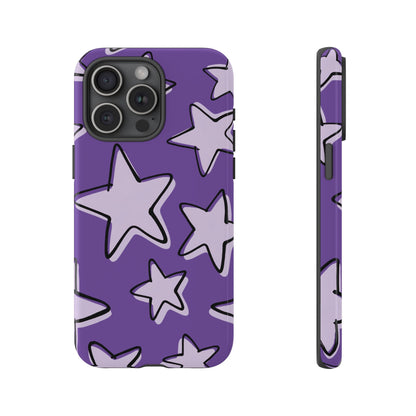 Violet Purple Doodle Star Phone Case