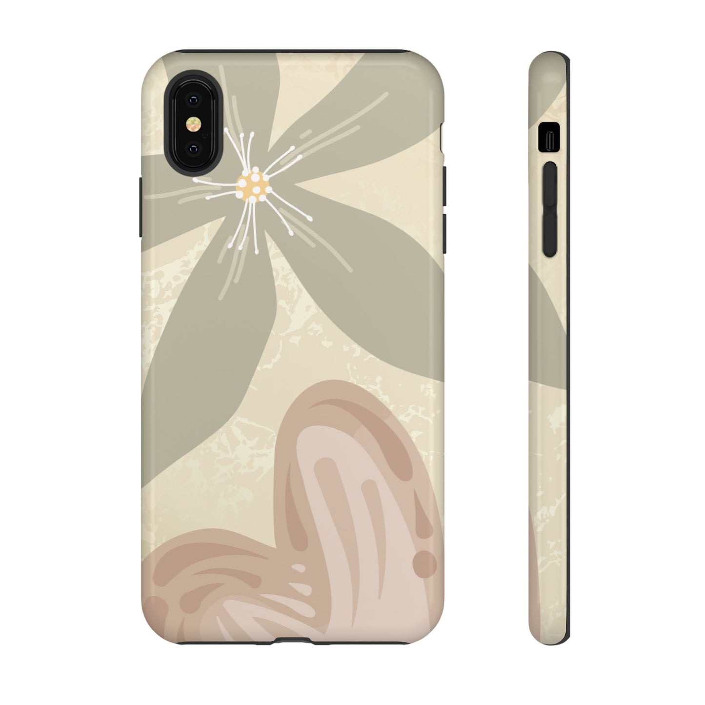 iPhone XS MAX / Glossy Phone Case - ’Hibiscus Heart Pattern’ Phone Case