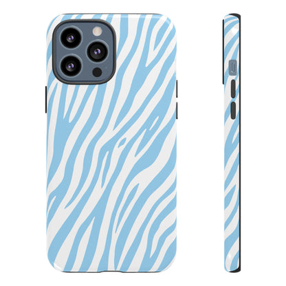 Sky Blue Tiger Print Phone Case