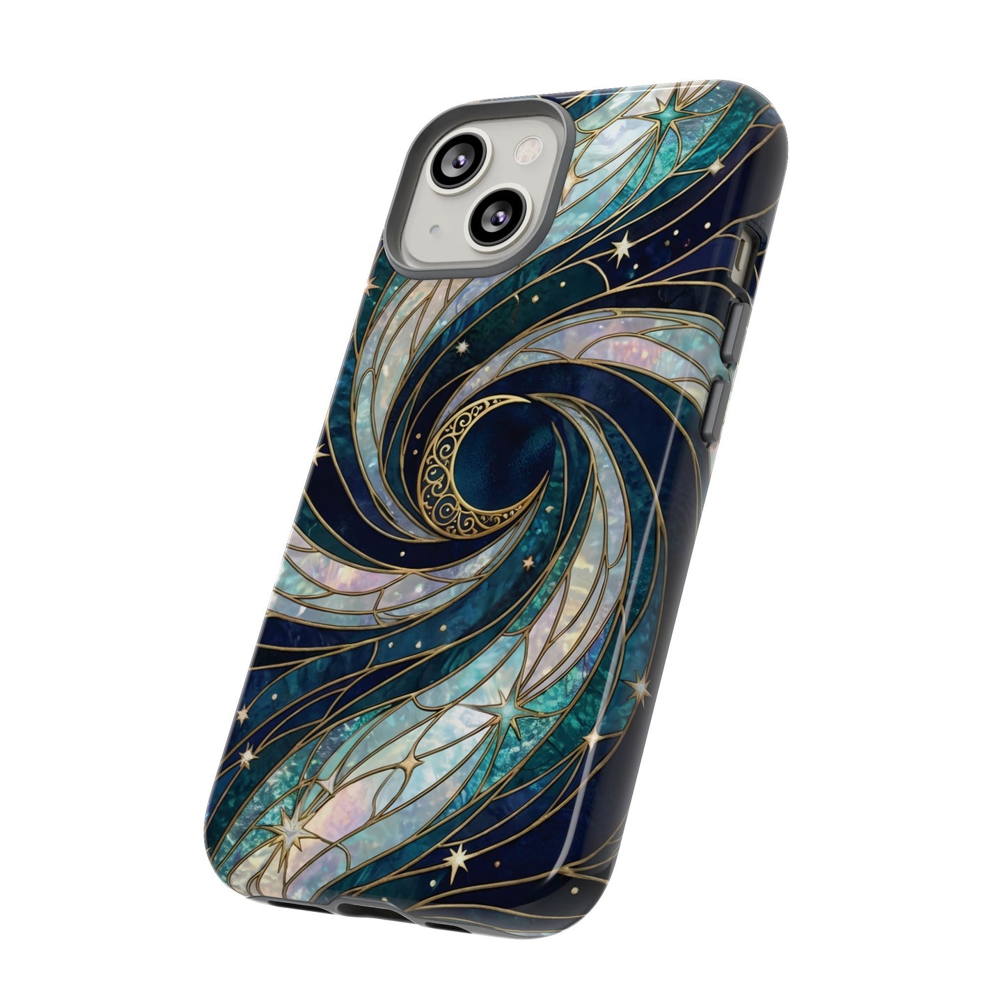Elegant Navy & Teal Celestial Swirl Phone Case