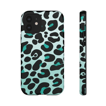 Cool Aqua Leopard Print Phone Case
