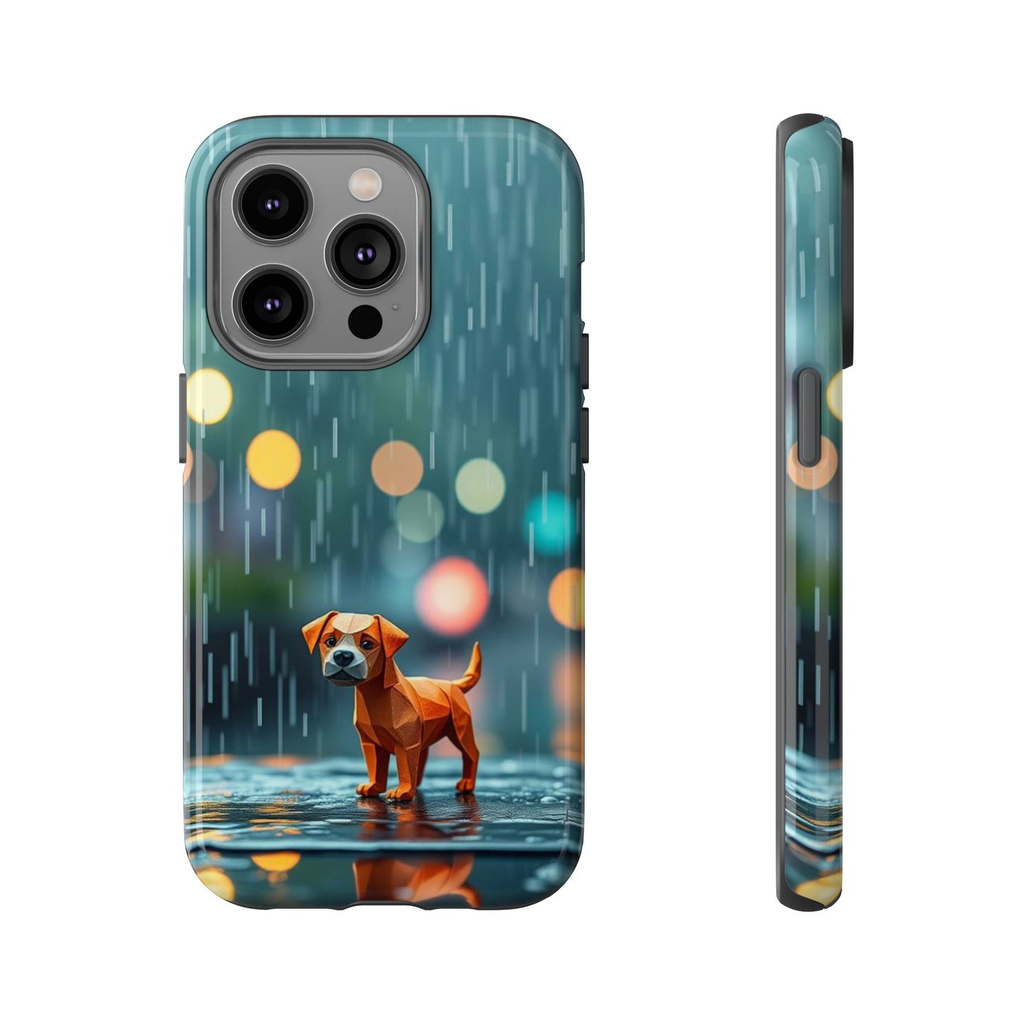 iPhone 14 Pro / Glossy Phone Case - Origami ’Soggy Dog’ Design Phone Case