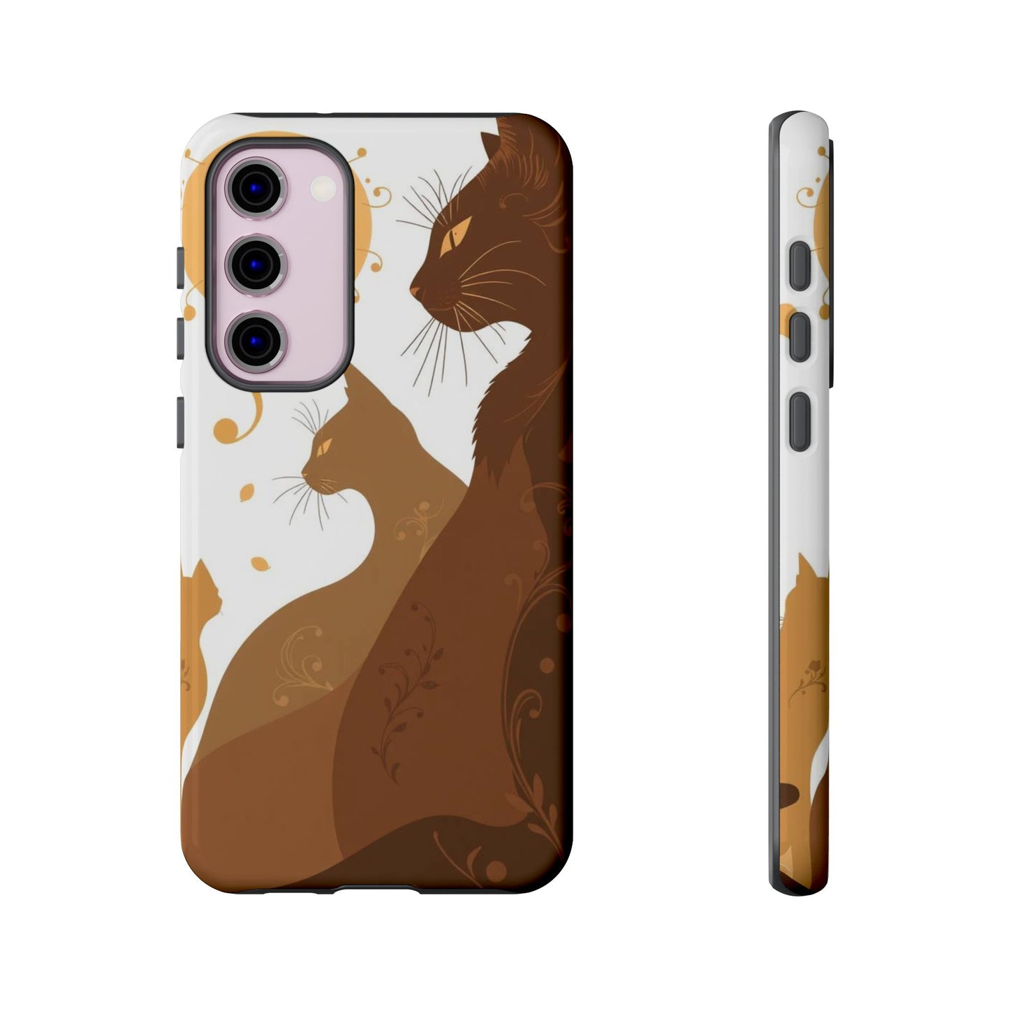 Samsung Galaxy S23 Plus / Glossy Phone Case - Abstract Cat Pattern Design Phone Case