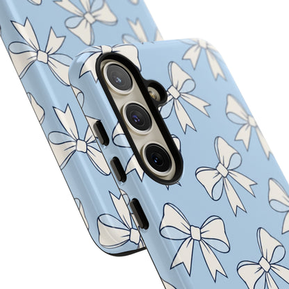 Chic Powder Blue Bow Pattern Phone Case