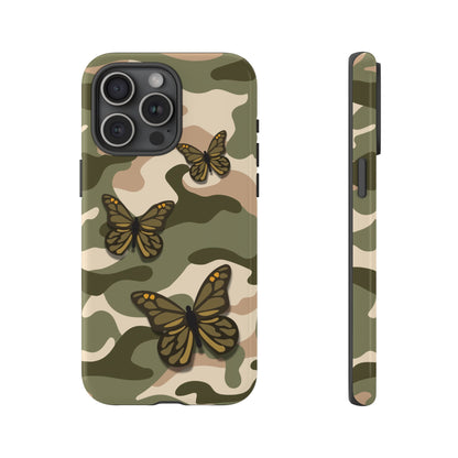 iPhone 15 Pro Max / Glossy Phone Case - Green Butterfly Camo Phone Case