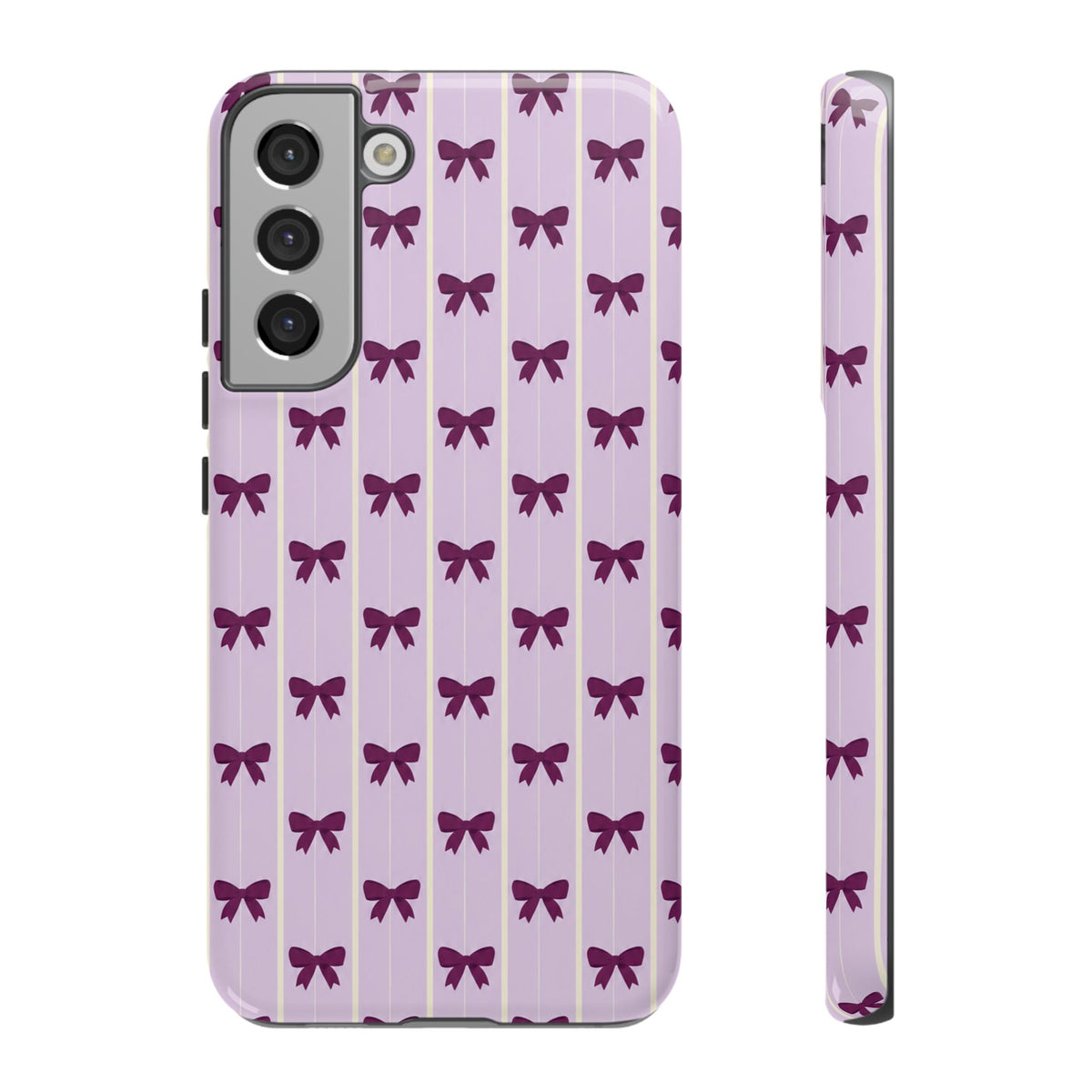 Retro Plum Purple Bow Pattern Phone Case